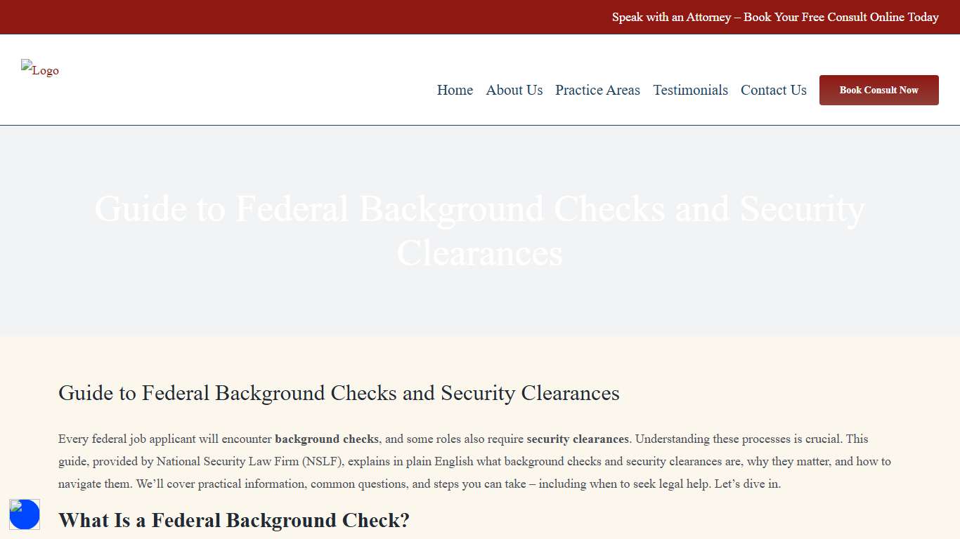 Guide to Federal Background Checks and Security Clearances -
