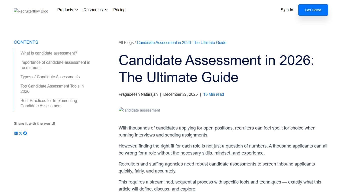 Candidate Assessment in 2026: The Ultimate Guide - Recruiterflow Blog