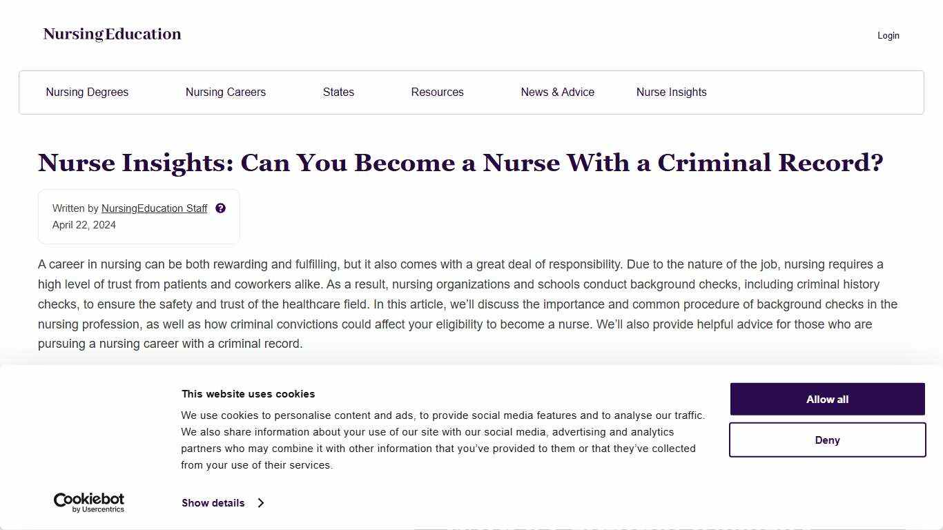 Can You Become a Nurse With a Criminal Record? NursingEducation